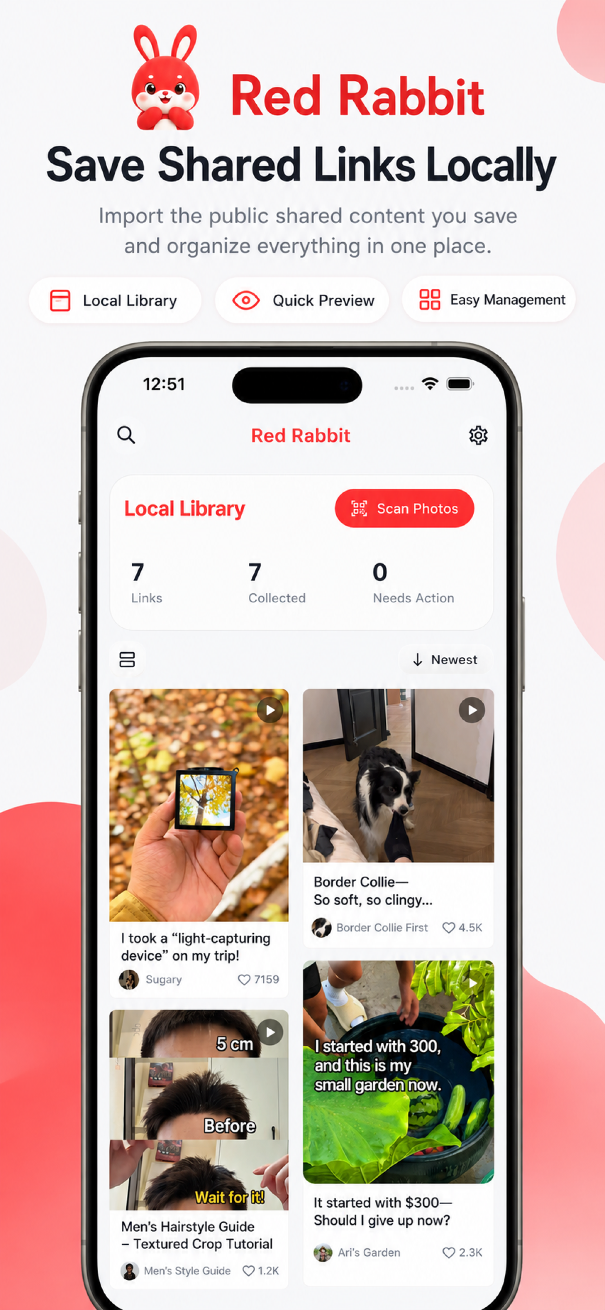 Red Rabbit archive library screen